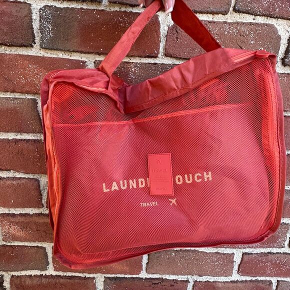 NICCI $76 6 Piece Set Luggage Organizers coral salmon NEW - Picture 2 of 5